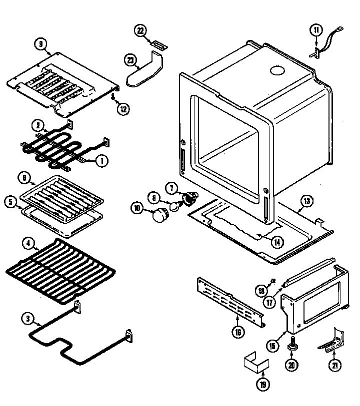 Oven/base Diagram and Parts List for 62946779  Maytag Range