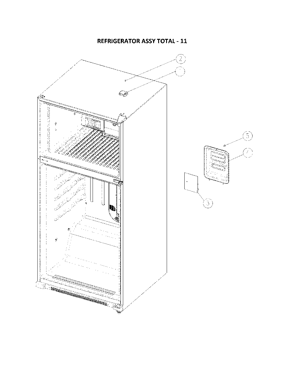 Refrigerator Total Diagram and Parts List for 11160615911  Kenmore Refrigerator
