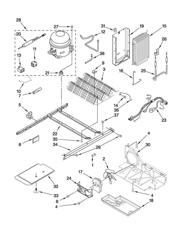 Unit Parts Diagram and Parts List for MSD2550VEU01  Maytag Refrigerator