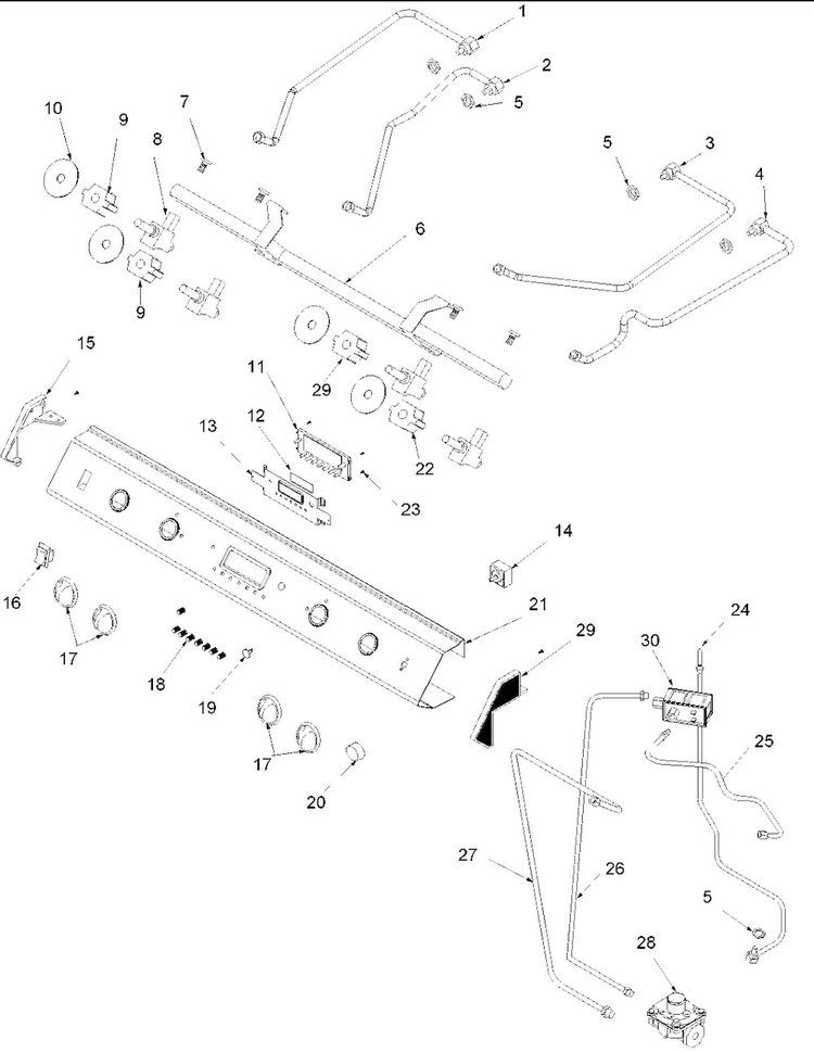 Control Panel And Tubing Diagram and Parts List for AGDS902E-P1131831NE  Amana Range