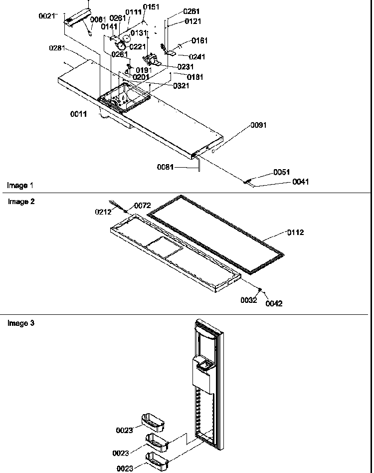 Freezer Door Diagram and Parts List for SRD528VW-P1320402WW  Amana Refrigerator