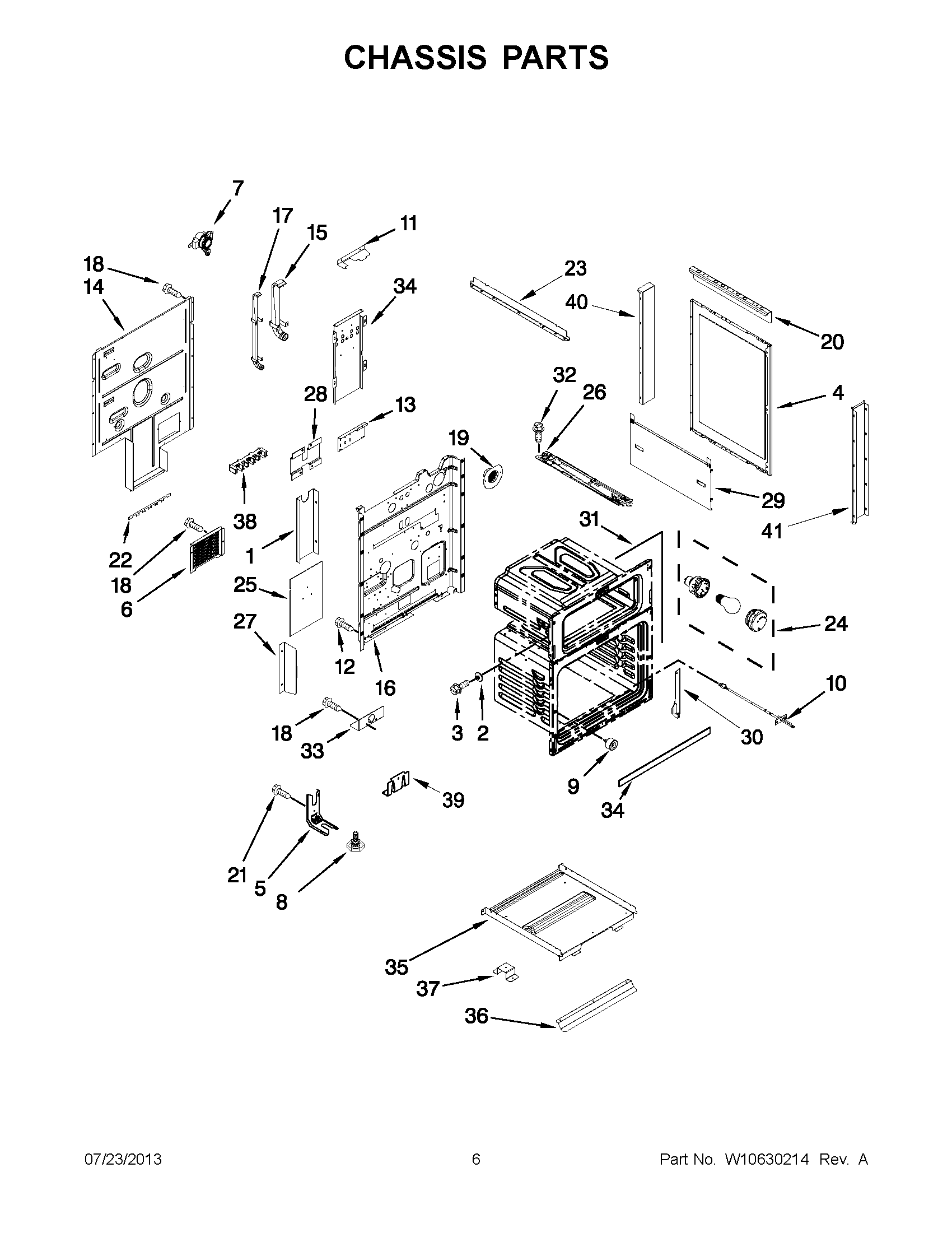 03 - CHASSIS PARTS Diagram and Parts List for YMIT8795BS00  Maytag Range