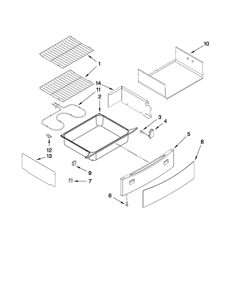 Drawer And Rack Parts Diagram and Parts List for JES8860CCS02  Jenn-Air Range