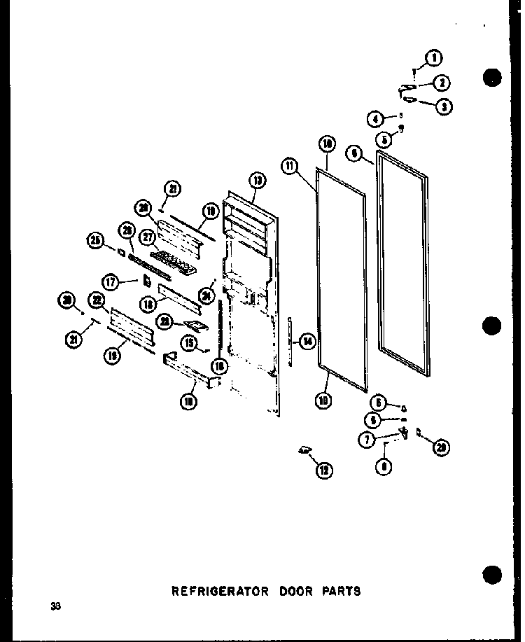Refrigerator Door Parts Diagram and Parts List for SRI19W-A-P60350-49WA  Amana Refrigerator