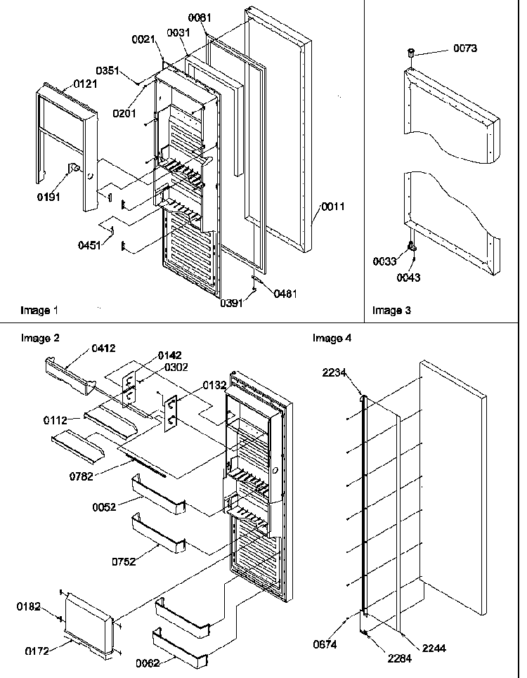 Refrigerator Door Diagram and Parts List for SRD520SW-P1186302WW  Amana Refrigerator