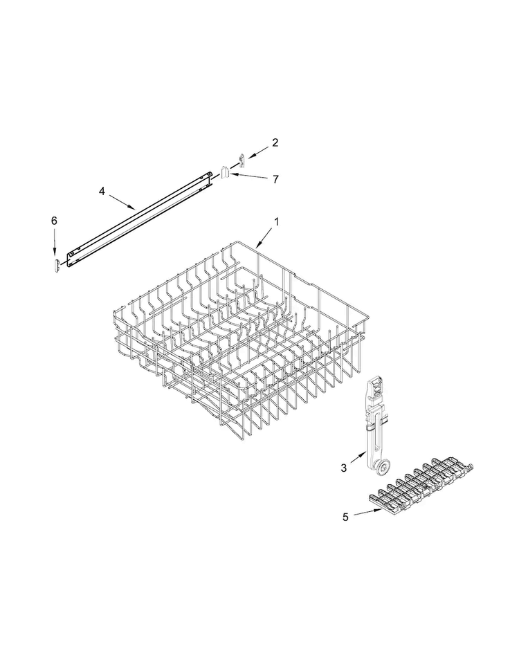 Upper Rack And Track Parts Diagram and Parts List for MDB4949SDH2  Maytag Dishwasher