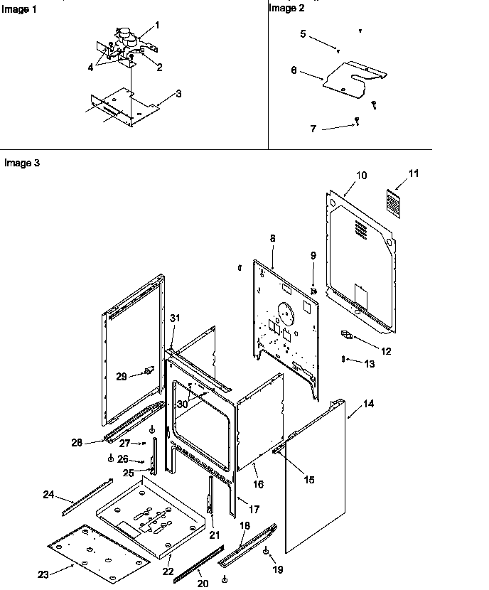 Cabinet Diagram and Parts List for ART6610E-P1143425NE  Amana Range