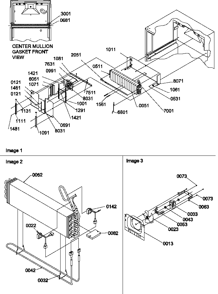 Evaporator And Fan Motor Assemblies Diagram and Parts List for TR522SW-P1182703WW  Amana Refrigerator