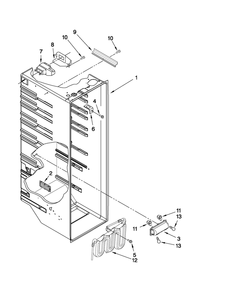 Refrigerator Liner Parts Diagram and Parts List for MSD2573VES03  Maytag Refrigerator