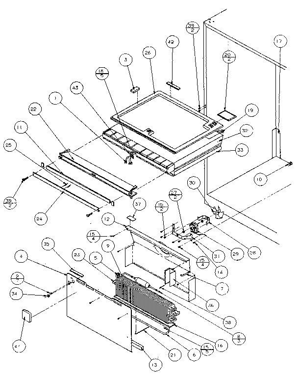 Divider And Evaporator Diagram and Parts List for 86068-P1125513  Amana Refrigerator