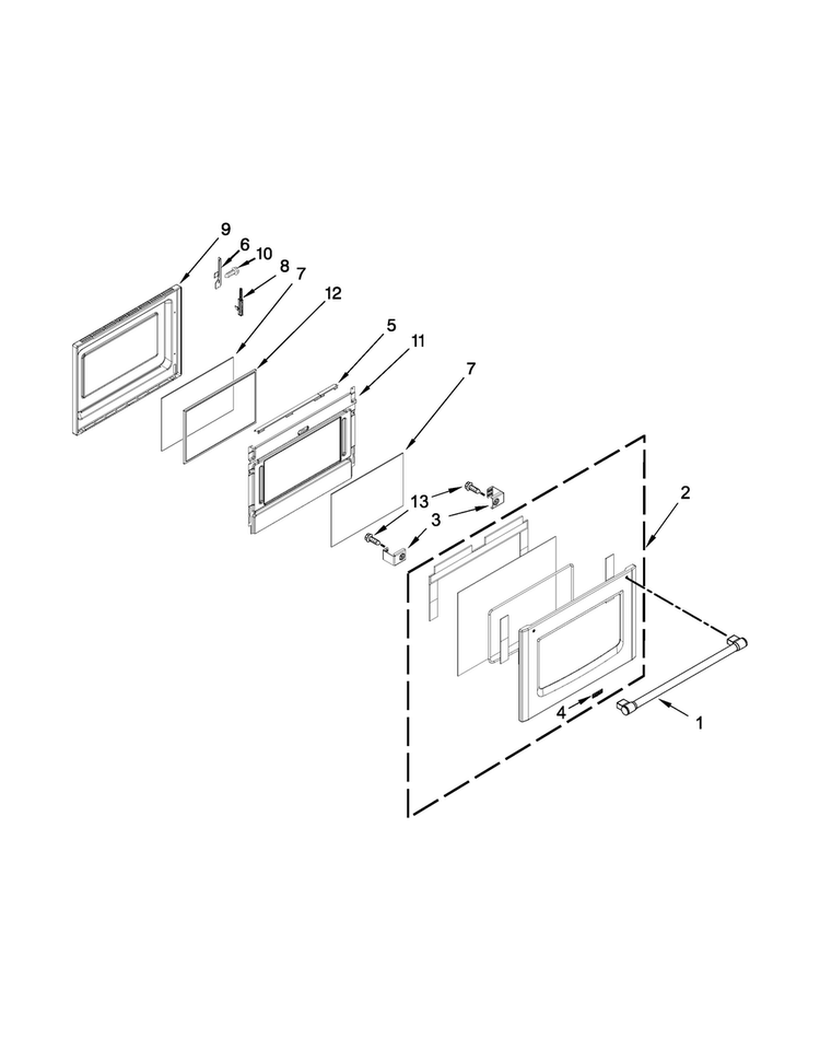 Lower Door Parts Diagram and Parts List for MGT8820DS02  Maytag Range