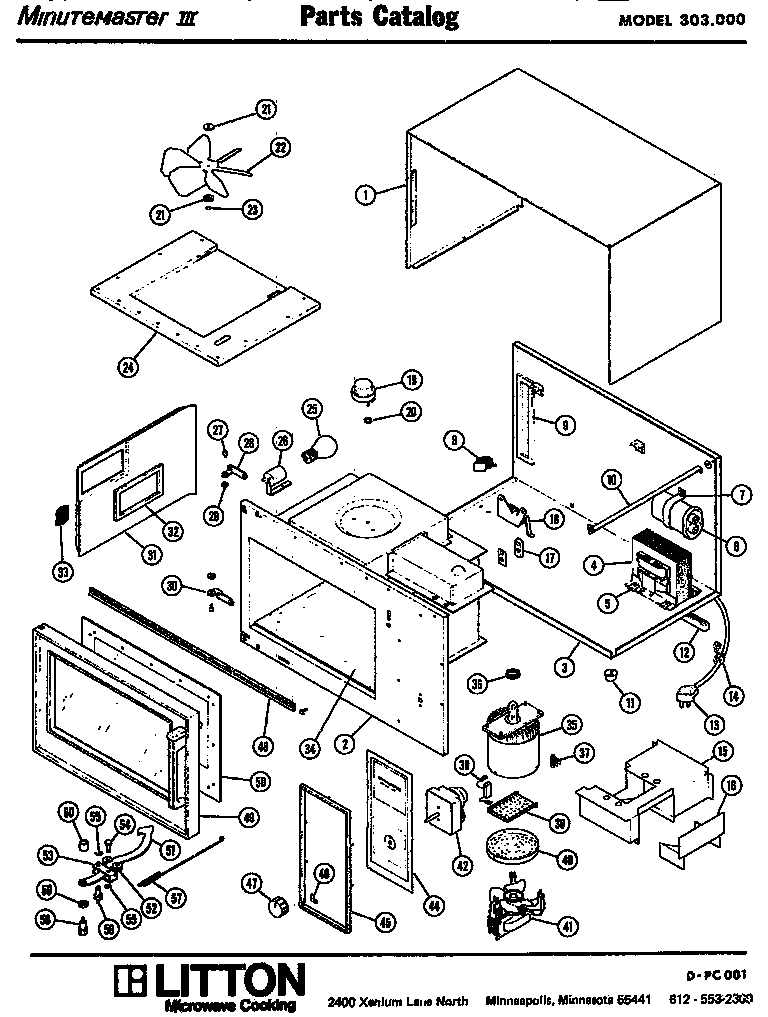 01 - Page 1 Diagram and Parts List for 303000  Maytag Microwave