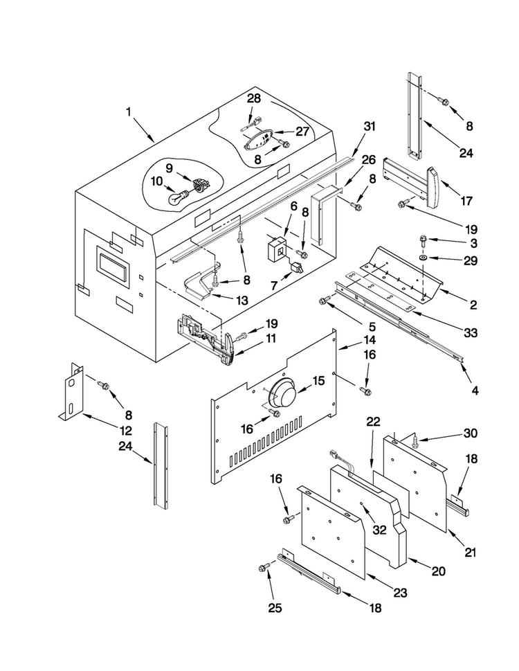 Freezer Liner Parts Diagram and Parts List for JB36NXFXLW01  Jenn-Air Refrigerator