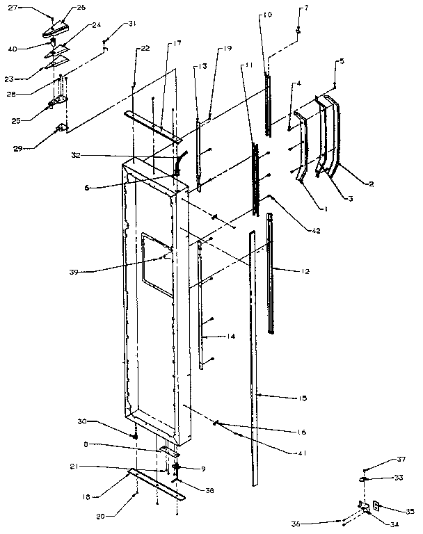 Freezer Door Handles And Accessories Diagram and Parts List for SXDE27N-P1162203W  Amana Refrigerator