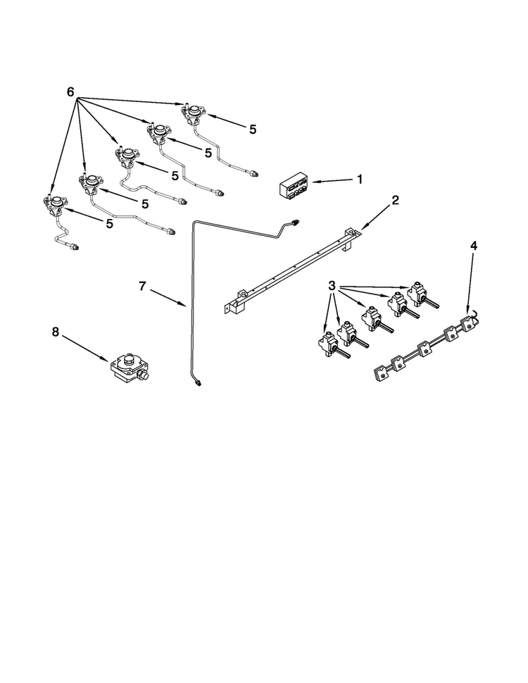 Manifold Parts Diagram and Parts List for JDR8880RDB1  Jenn-Air Range