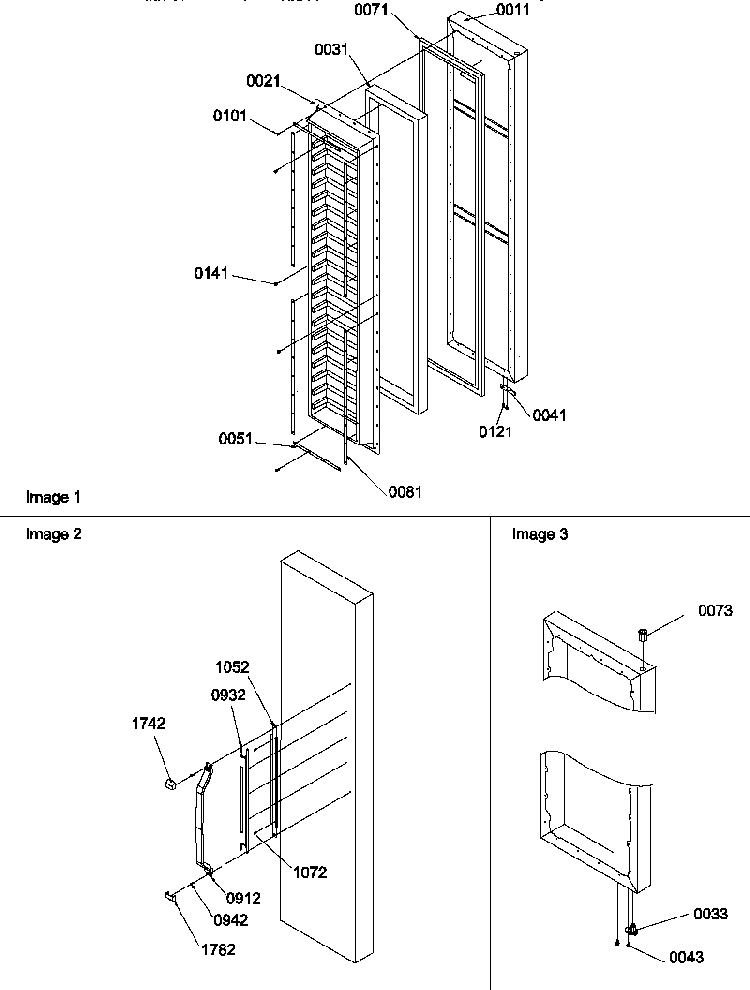 Freezer Door Diagram and Parts List for SM22TBW-P1190212WW  Amana Refrigerator
