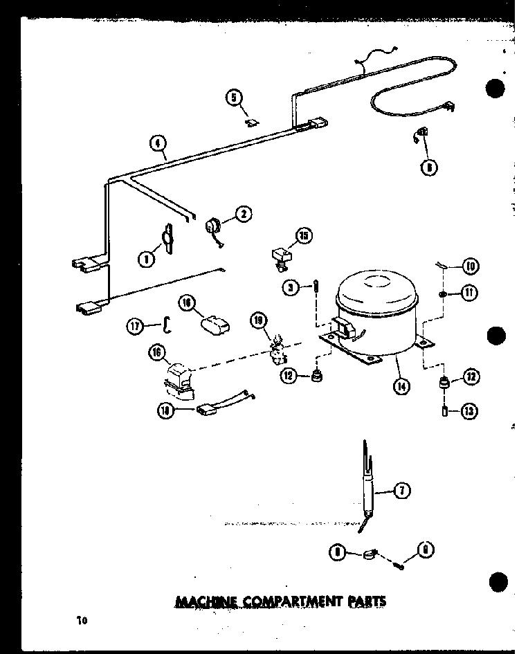 Machine Compartment Parts Diagram and Parts List for C15B-C P60330-82WC Amana Freezer