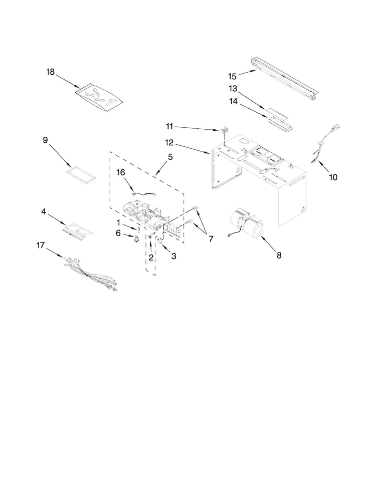 Cabinet And Air Flow Parts Diagram and Parts List for JMV8208BCW19  Jenn-Air Microwave
