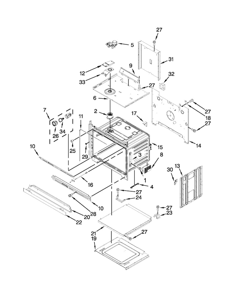 Oven Parts Diagram and Parts List for MEW9530AS01  Maytag Wall Oven