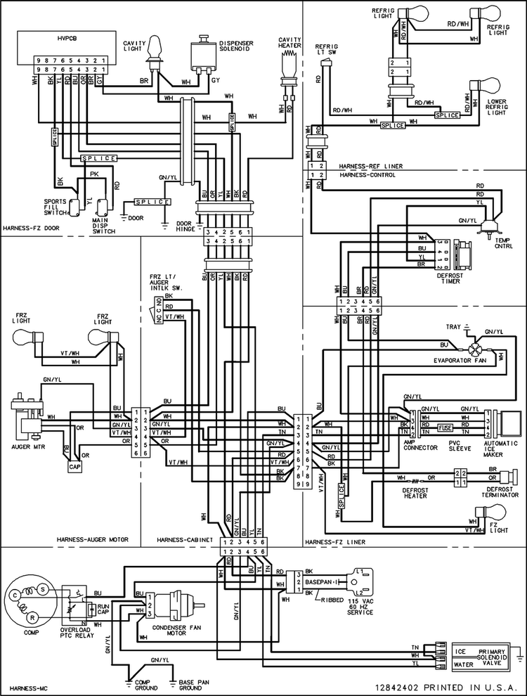 Wiring Information Series 50+ Diagram and Parts List for ASD2622HRS-ASD2622HRS0  Amana Refrigerator