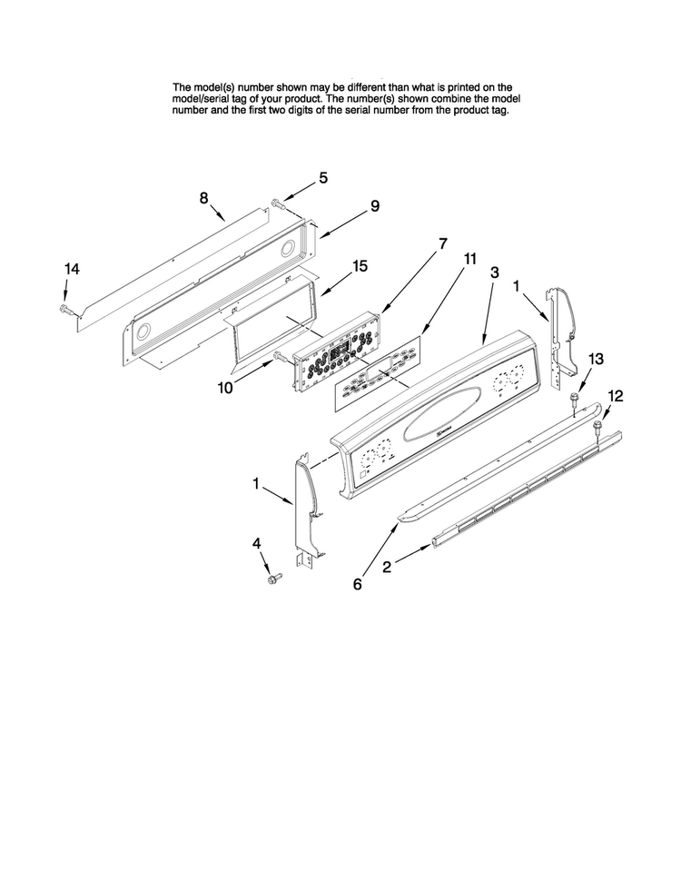 Control Panel Parts Diagram and Parts List for MGR6751BDW17  Maytag Range