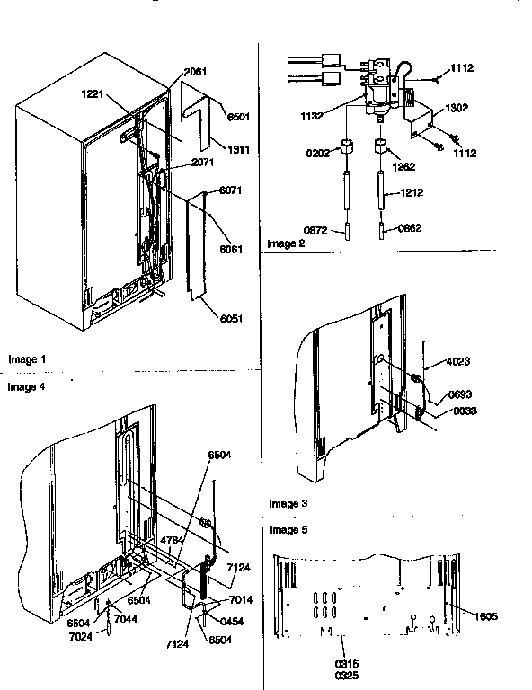 Cabinet Back Diagram and Parts List for 57085-P1190813WE  Amana Refrigerator