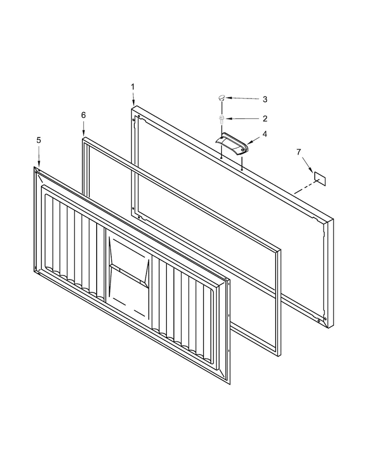 Door Parts Diagram and Parts List for AZC31T22DW00  Amana Freezer