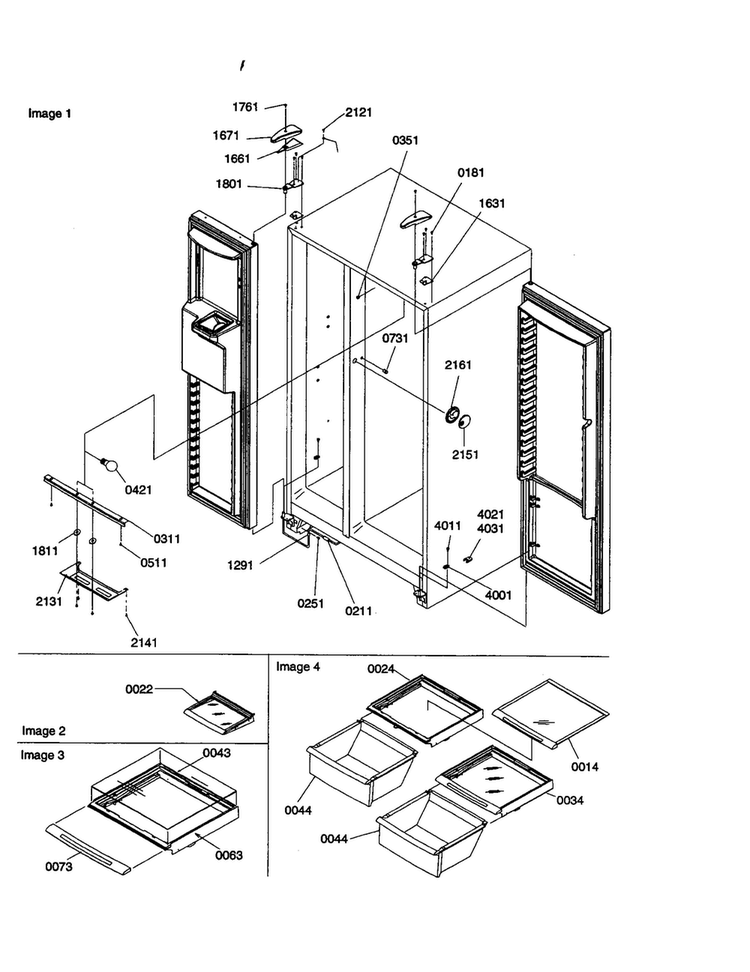 Refrigerator/freezer Lights/hinges Diagram and Parts List for SGD26VW-P1315208WW  Amana Refrigerator