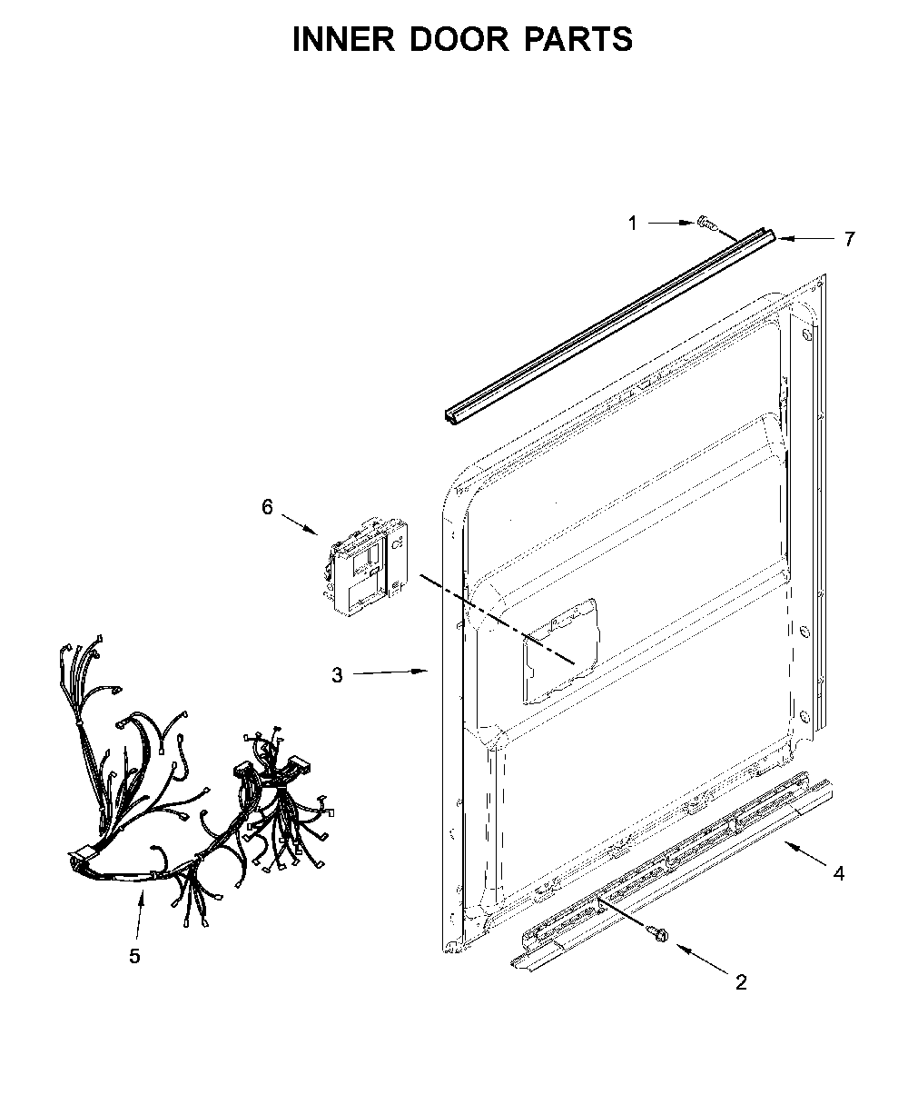 Inner door parts Diagram and Parts List for MDB4949SHZ1  Maytag Dishwasher