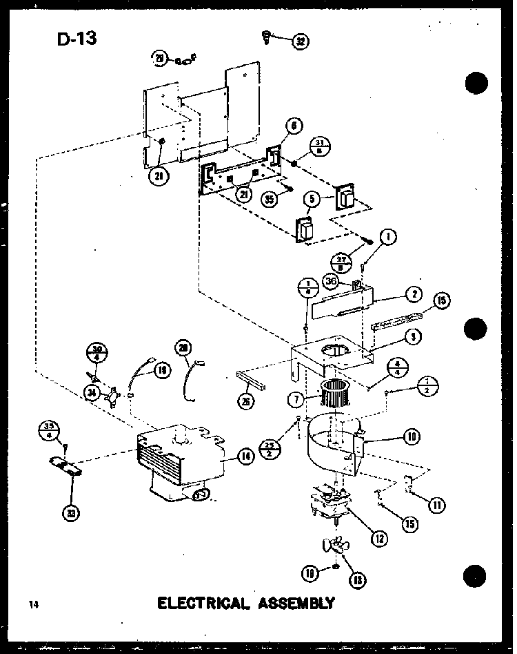 Electrical Assembly Diagram and Parts List for RC-10SD P75750-4M Amana Microwave