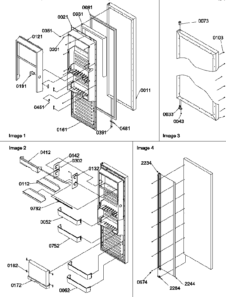 Refrigerator Door Diagram and Parts List for SRD520TW-P1313101WW  Amana Refrigerator