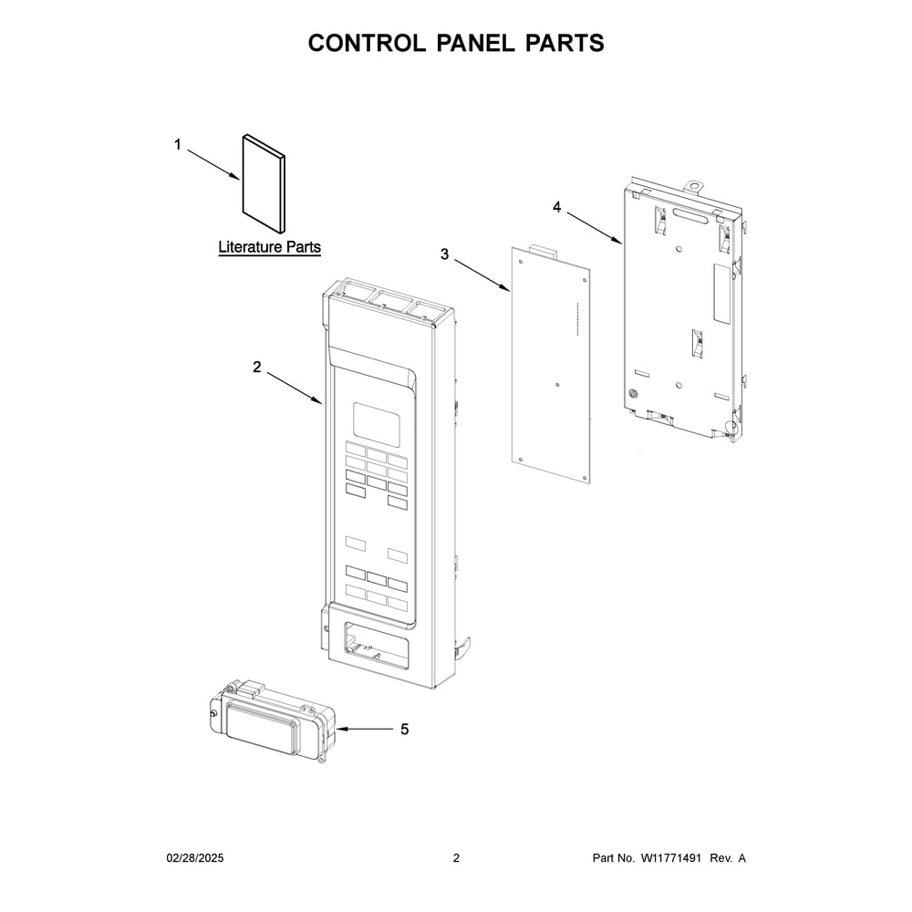 Control Panel Parts Diagram and Parts List for YMMMS4230PZ01  Maytag Microwave