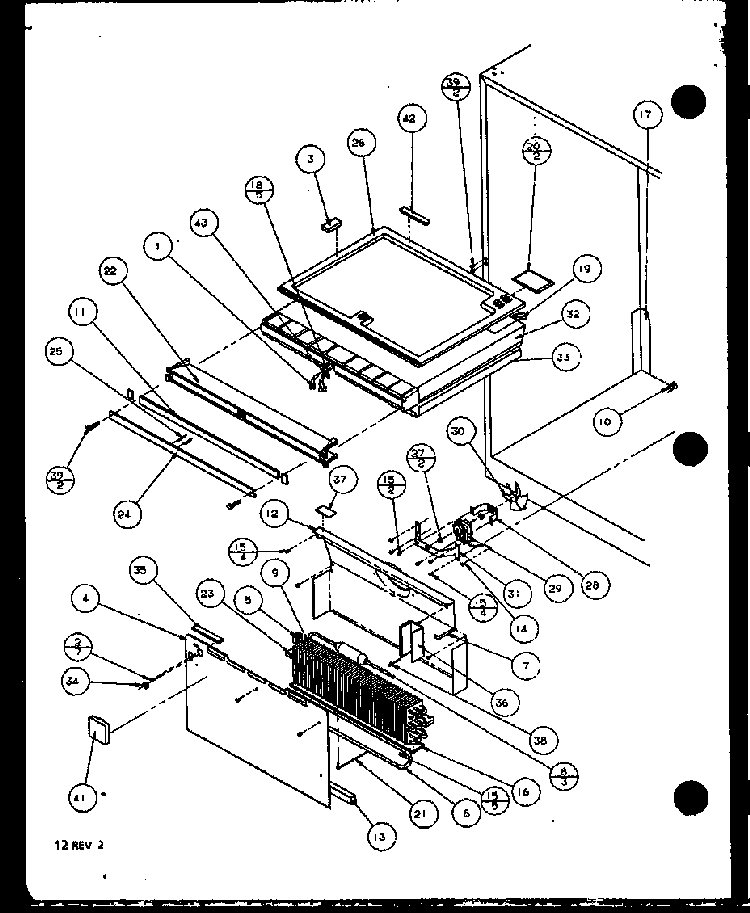 Divider And Evaporator Diagram and Parts List for 86065E-P1125514WE  Amana Refrigerator