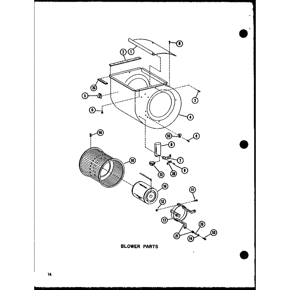 Blower Parts 2 Diagram and Parts List for EBAH,BAH24 P55895-2 Amana Air Conditioner