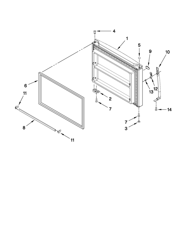 Freezer Door Parts Diagram and Parts List for M9RXDGFYM00  Maytag Refrigerator