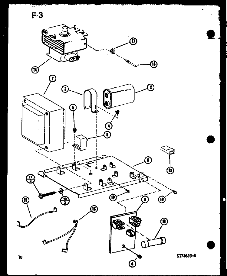 Page 4 Diagram and Parts List for RR-810 P7559202M Amana Microwave