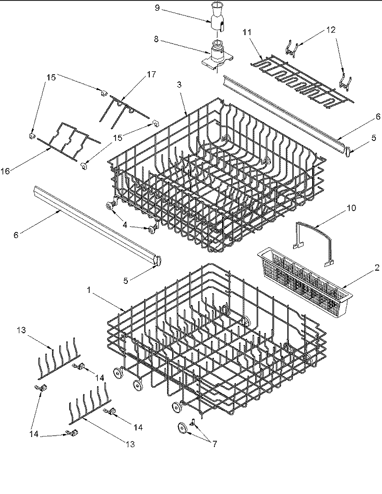 Rack Diagram and Parts List for ADW850EAS PADW850EAS0 Amana Dishwasher