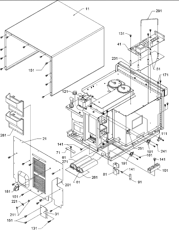 Electrical Components Diagram and Parts List for DEC1400VP P1304431M Menumaster Microwave