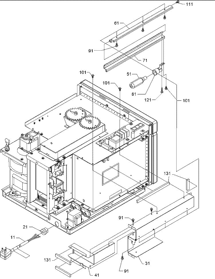 Light Diagram and Parts List for CRC21T2 P1304441M Amana Microwave