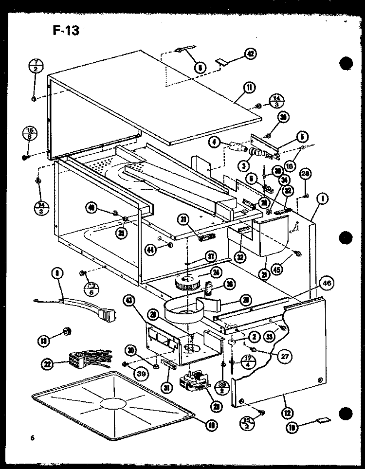 Page 2 Diagram and Parts List for RR-1110 P7605201M Amana Microwave