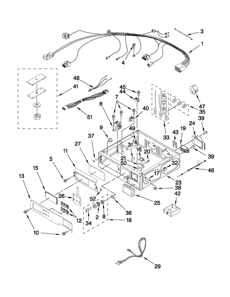 Control Panel And Separator Parts Diagram and Parts List for MLG24PDAGW2  Maytag Dryer