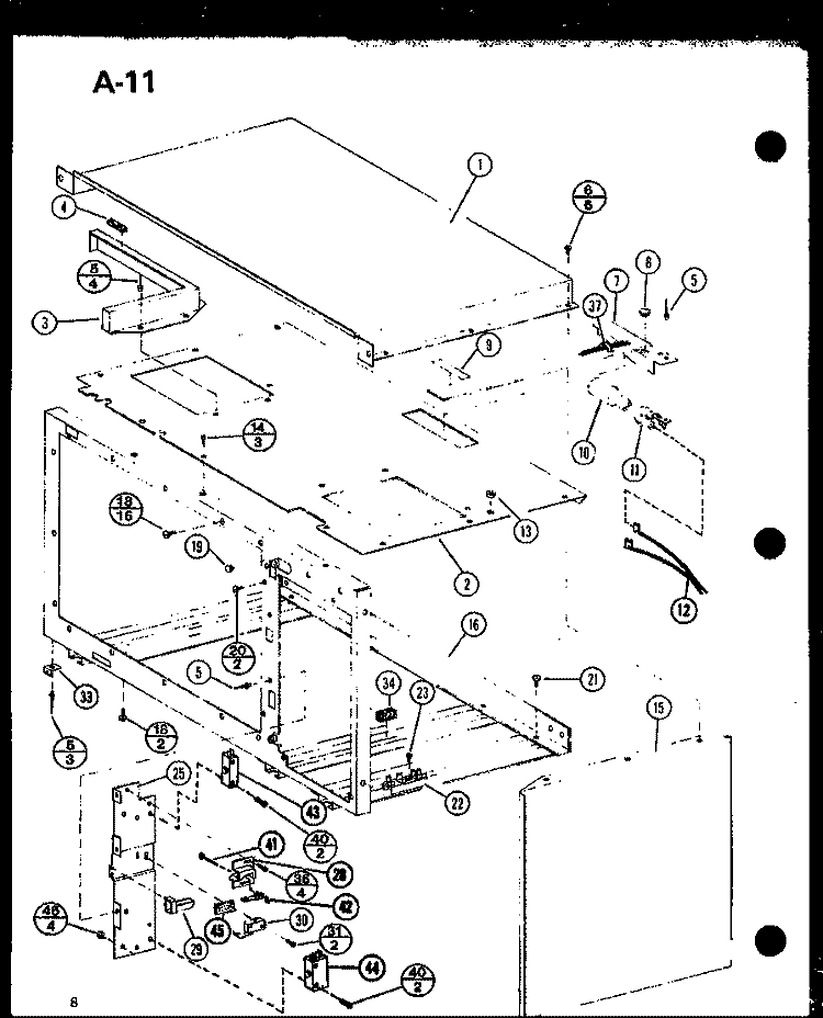 Page 3 Diagram and Parts List for RO-700 P7599201M Amana Microwave
