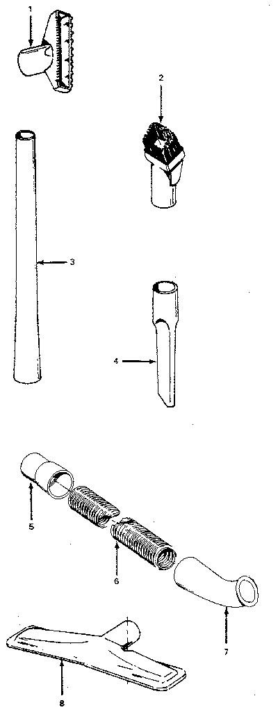 Cleaning Tools Diagram and Parts List for U4729-900  Hoover Upright Vacuum