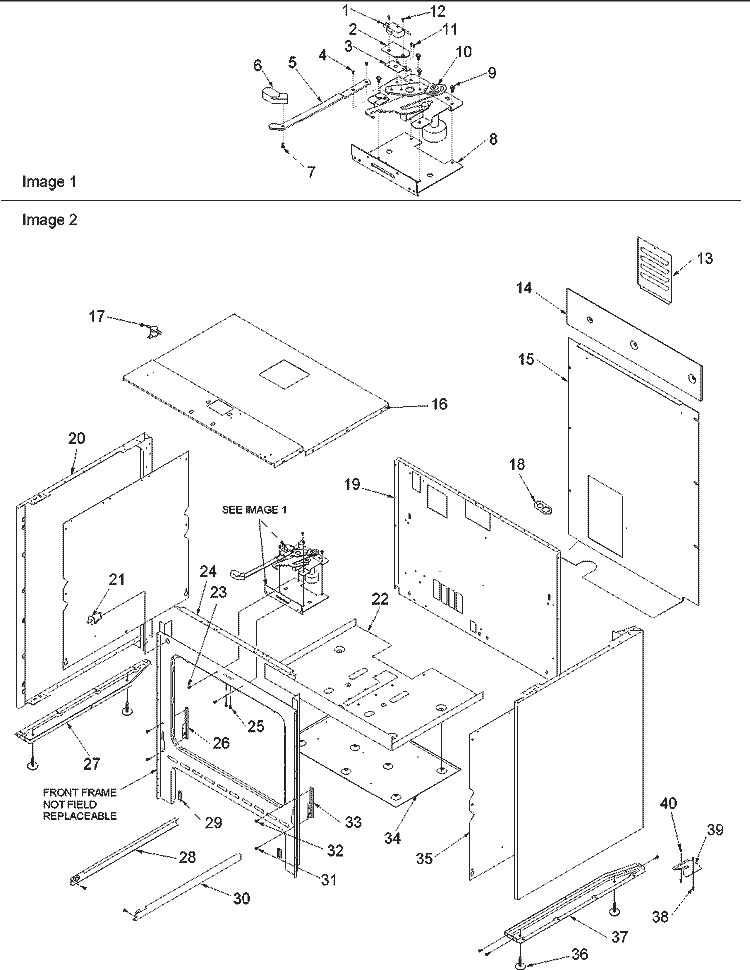 CABINET Diagram and Parts List for ARDS802WW P1131943NWW Amana Range