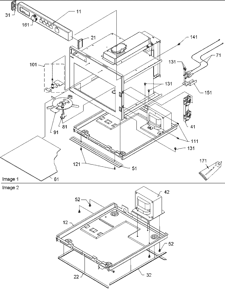 Controls / Basepan Diagram and Parts List for DEC1400D P1312703M Menumaster Microwave