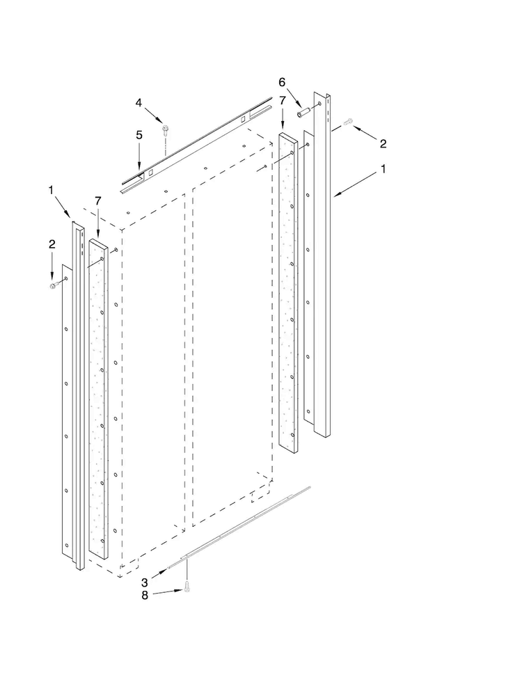 Cabinet Trim Parts Diagram and Parts List for JS48NXFXDW00  Jenn-Air Refrigerator