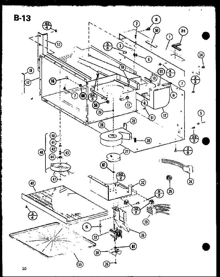 Page 4 Diagram and Parts List for RO-1010 P7599202M Amana Microwave