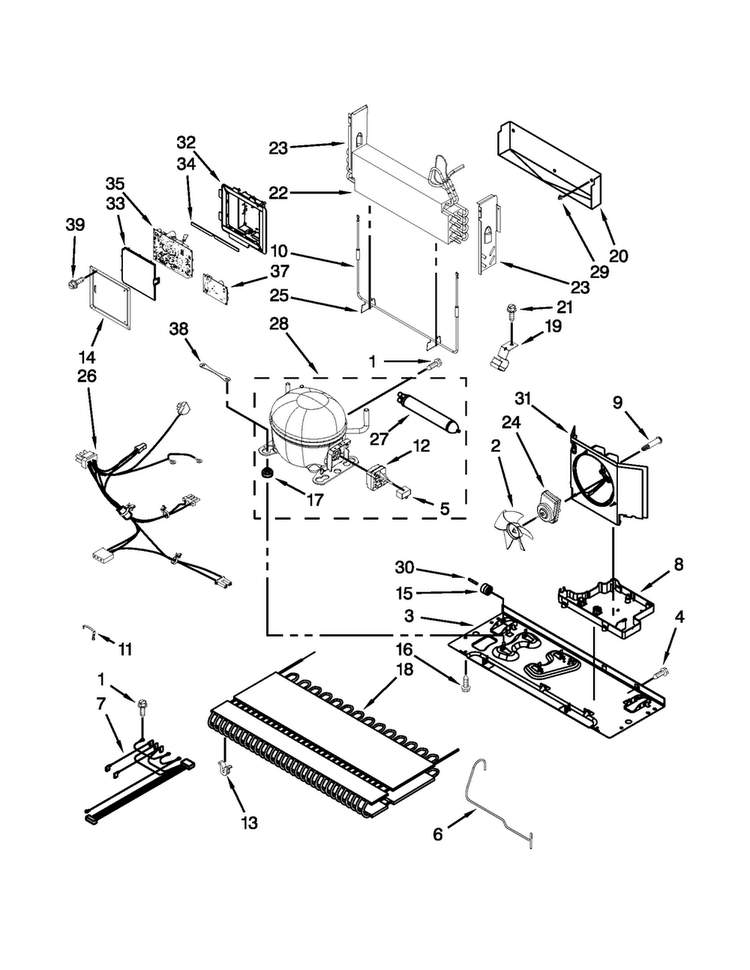 Unit Parts Diagram and Parts List for JFC2290VPR4  Jenn-Air Refrigerator