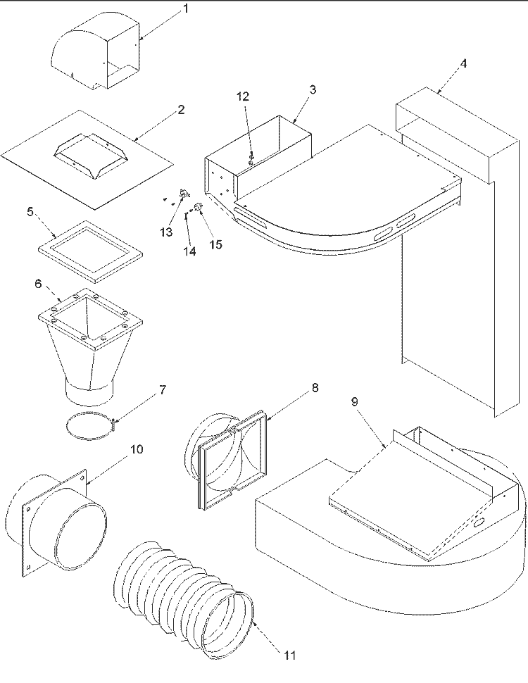 VENTILATION PARTS Diagram and Parts List for AGDS902SS P1131831NSS Amana Range