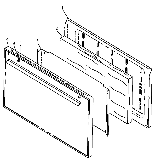 Oven Door Assembly Diagram and Parts List for SNK26FS P1143091NW,L Amana Range